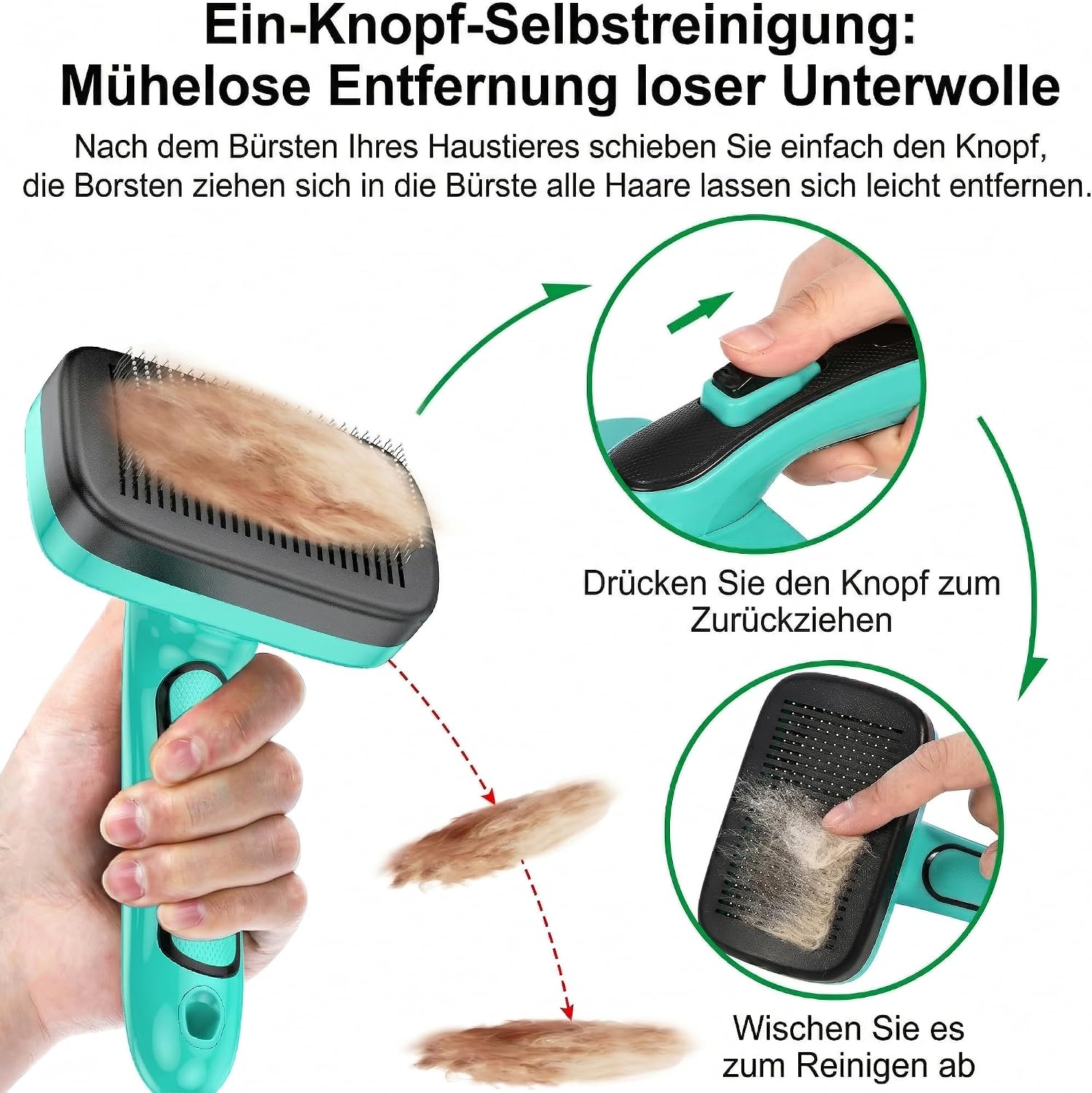 Detalle de WOPQAEM Hundebürste für Kurzhaar 10 mm