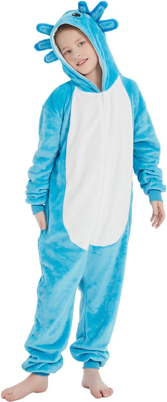 Detalle 2 de ABENCA Kids Animal Onesie Pajamas, Plush Fleece with Hood and Pockets