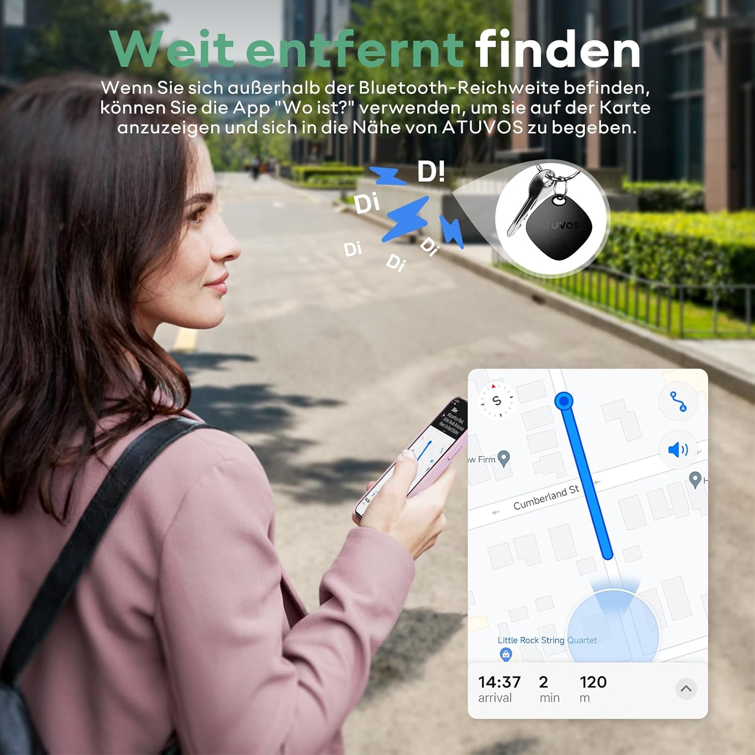 Detalle 2 de ATUVOS Air Tag Schlüsselfinder 4er Pack