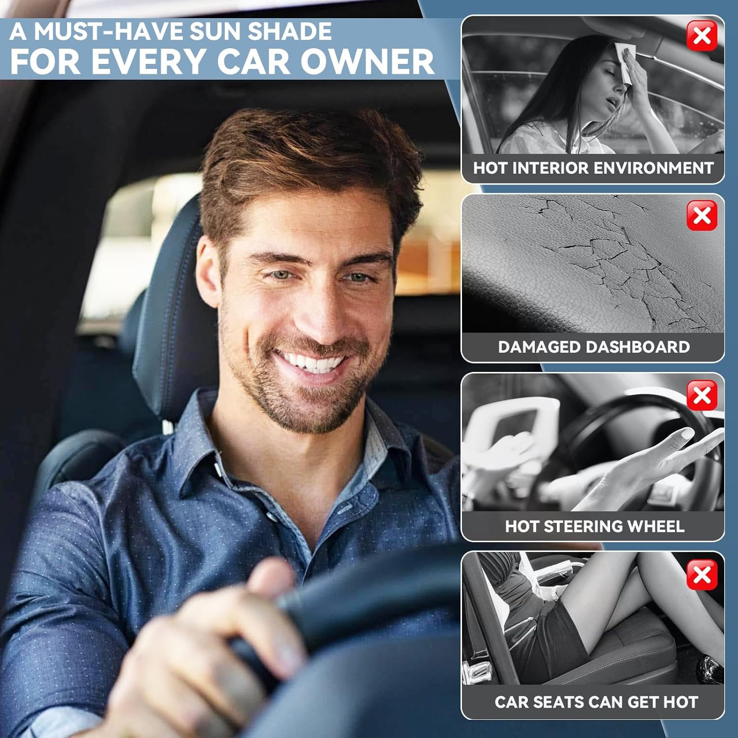 Thumbnail 4 de ZOIBV Windshield Sunshade for Honda Ridgeline (2017–2025, 2026) — 4-Layer Retractable UV Sun Blocker