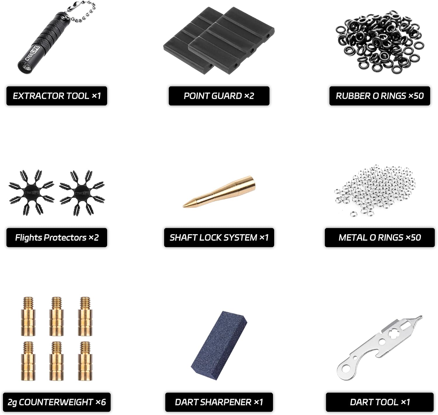Detalle 2 de CyeeLife 180-piece darts accessory kit