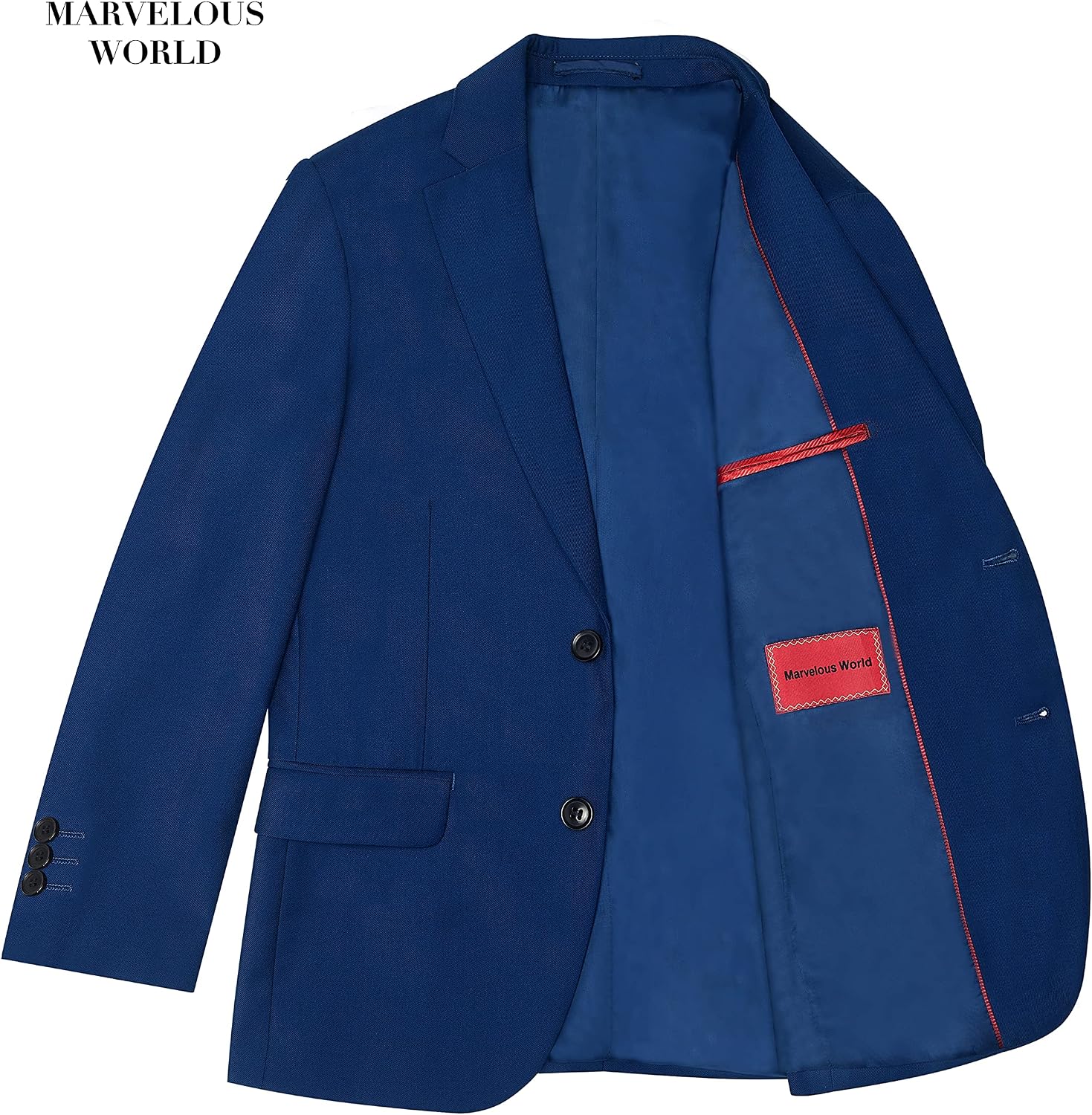 Thumbnail 6 de Marvelous World Boys’ Slim-Fit Suit Set with Adjustable Waist, Vest and Bow Tie