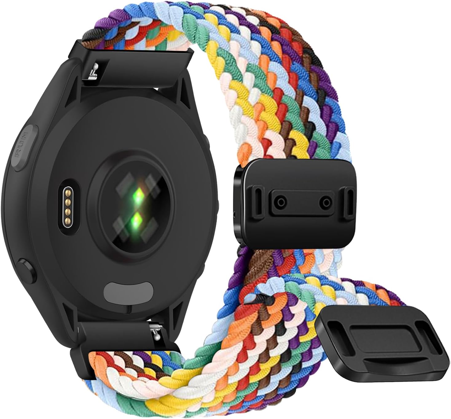 Detalle de RosMank 18mm Braided Nylon Watch Band for Garmin and More