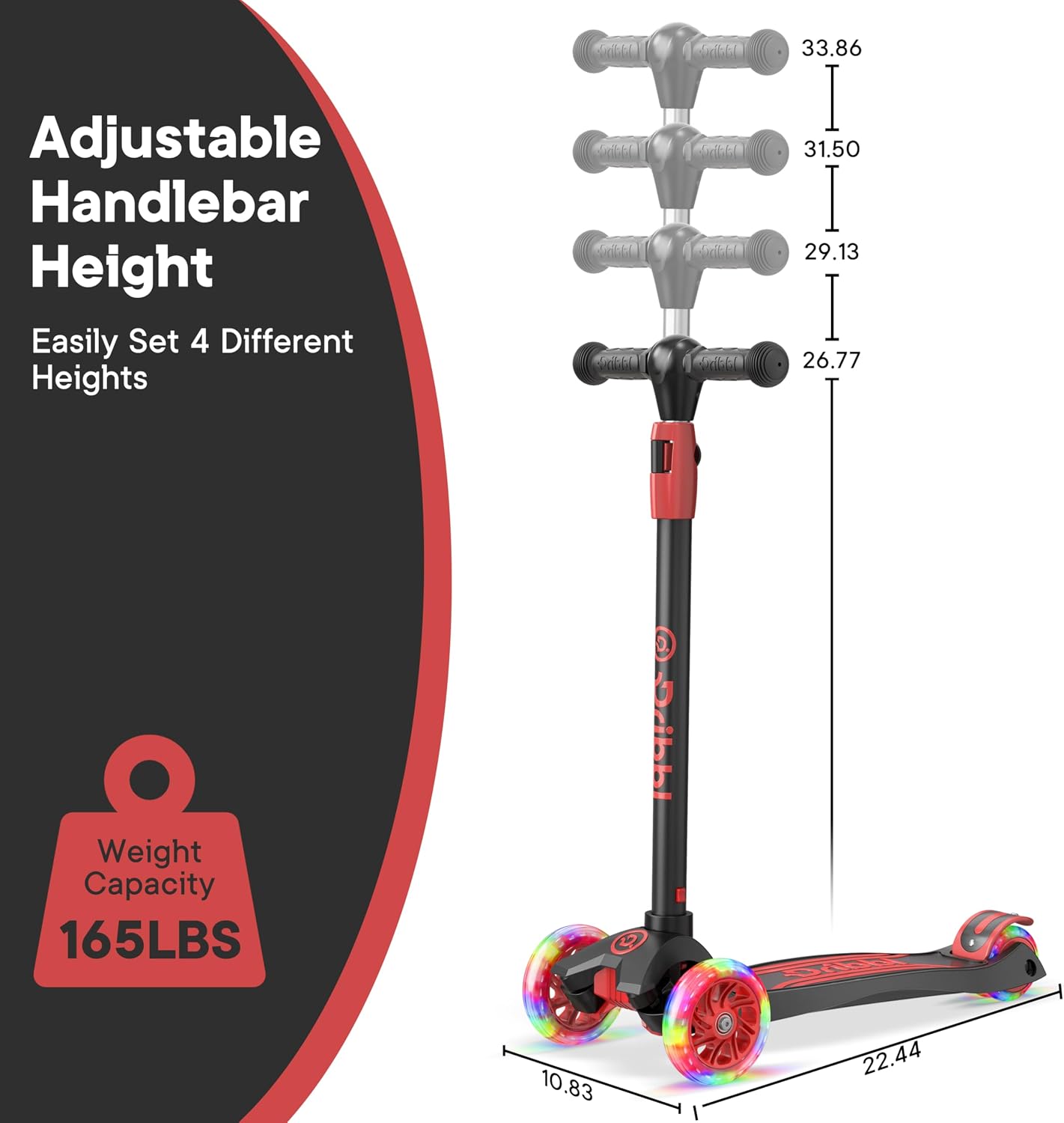 Detalle 2 de Dribbl 3-Wheel Kids Scooter Age 3+ — Supports 165 lbs 🛴