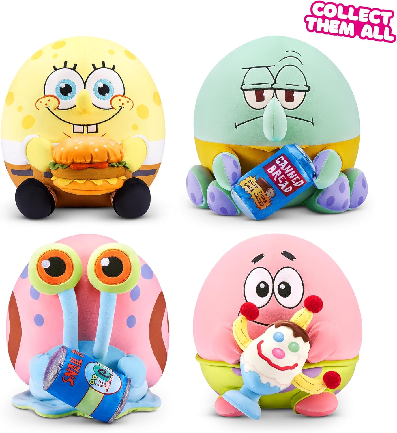 Detalle 2 de Snackles Figur „Spongebob Schwammkopf“ (35 cm) – Plüschspielzeug mit Snack-Accessoire