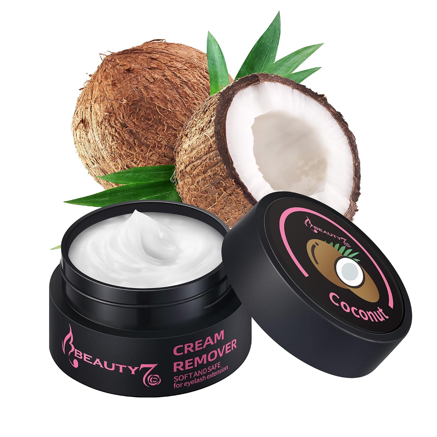 Detalle de Beauty7 Wimpernkleber Entferner Cream – Sanfte Entfernung von Wimpernverlängerungen (5 g, Duft Kokosnuss)