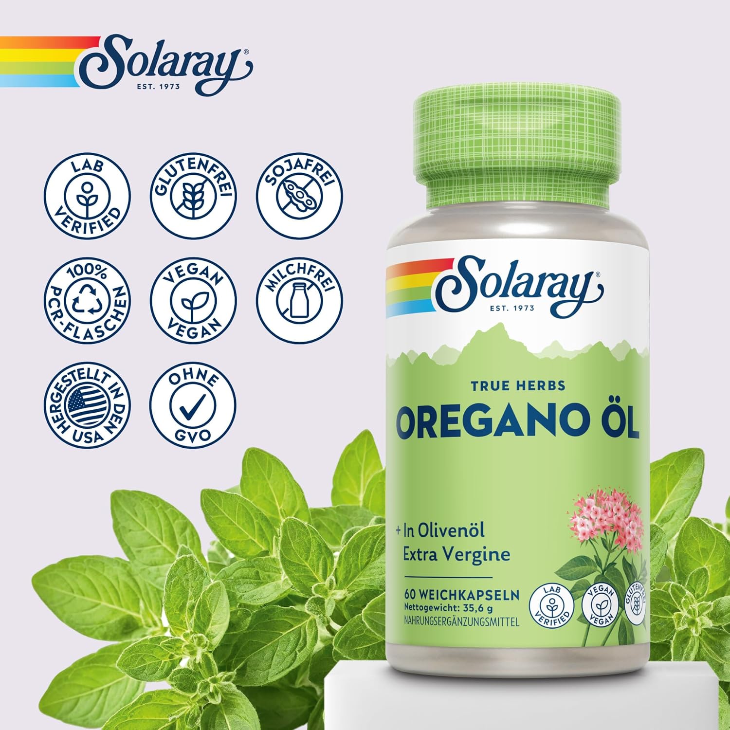 Thumbnail 6 de Solaray Oreganoöl 150 mg – 60 vegane Softgels mit nativem Olivenölextra, Omega-3 & 6