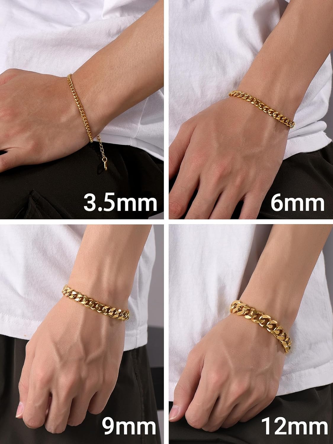 Thumbnail 5 de PROSTEEL Bracciale da Uomo a Catena Cubana: robusto, lucente e confezione regalo