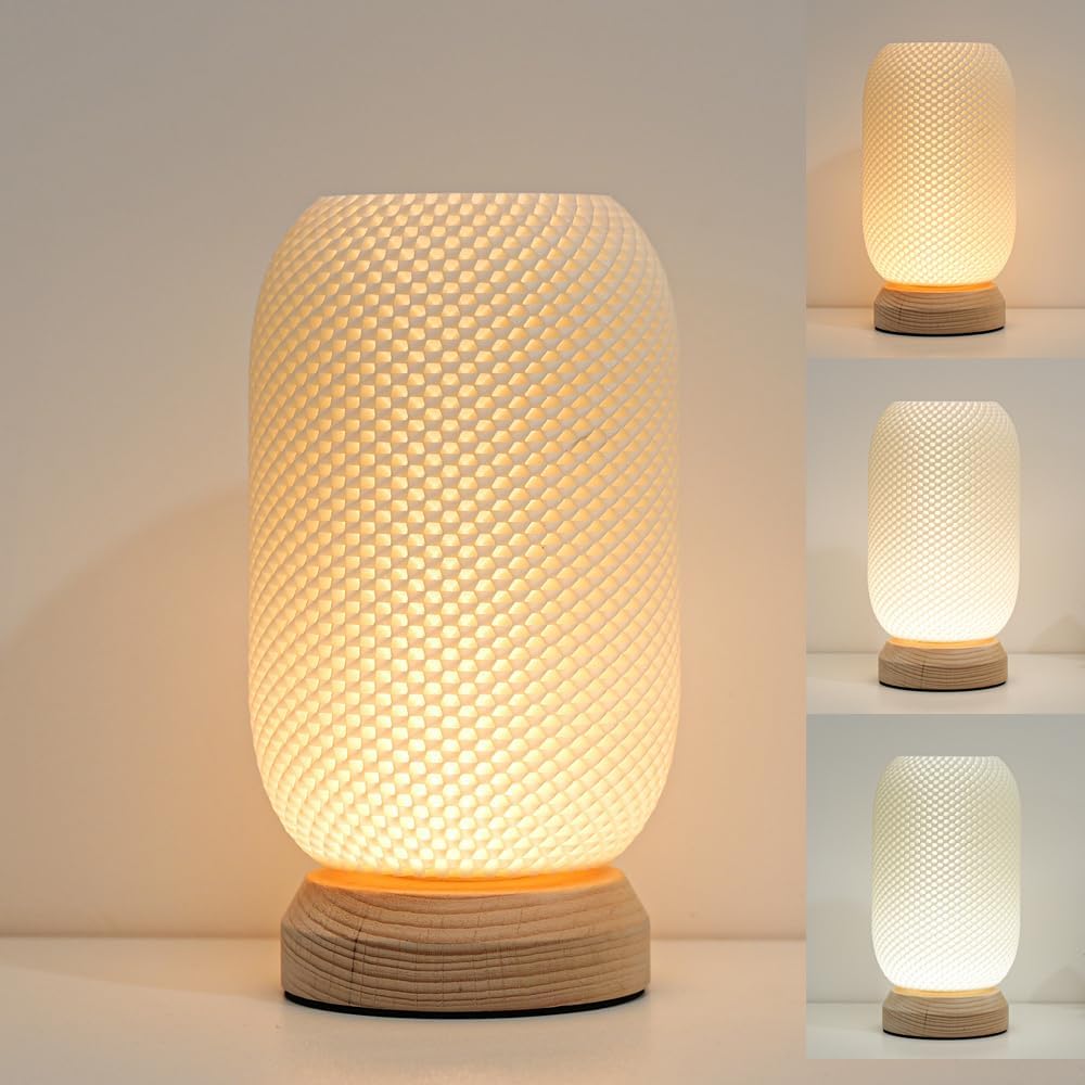 Detalle de ANLAIBO Bedside Table Lamp for Bedroom – 3-Colour Temperature, Dimmable, Compact Night Light