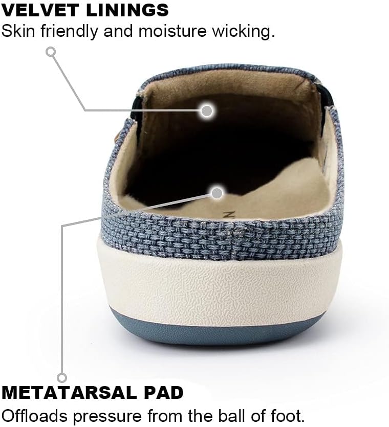 Thumbnail 3 de Men’s Arch Support Canvas Slippers with Velvet Lining & Anti-Skid Rubber Sole