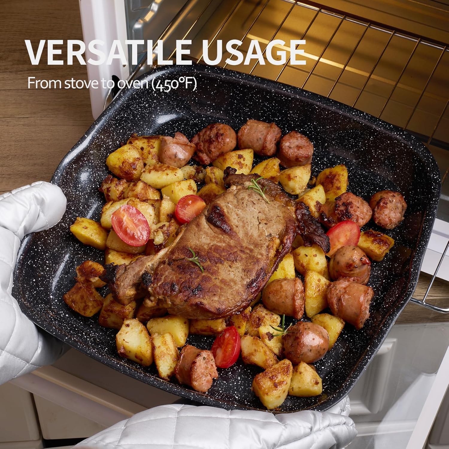 Thumbnail 4 de BECIGAR 23-Piece Ceramic Nonstick Pots and Pans Set with Detachable Handle (Induction-Compatible, Oven-Safe) — Black