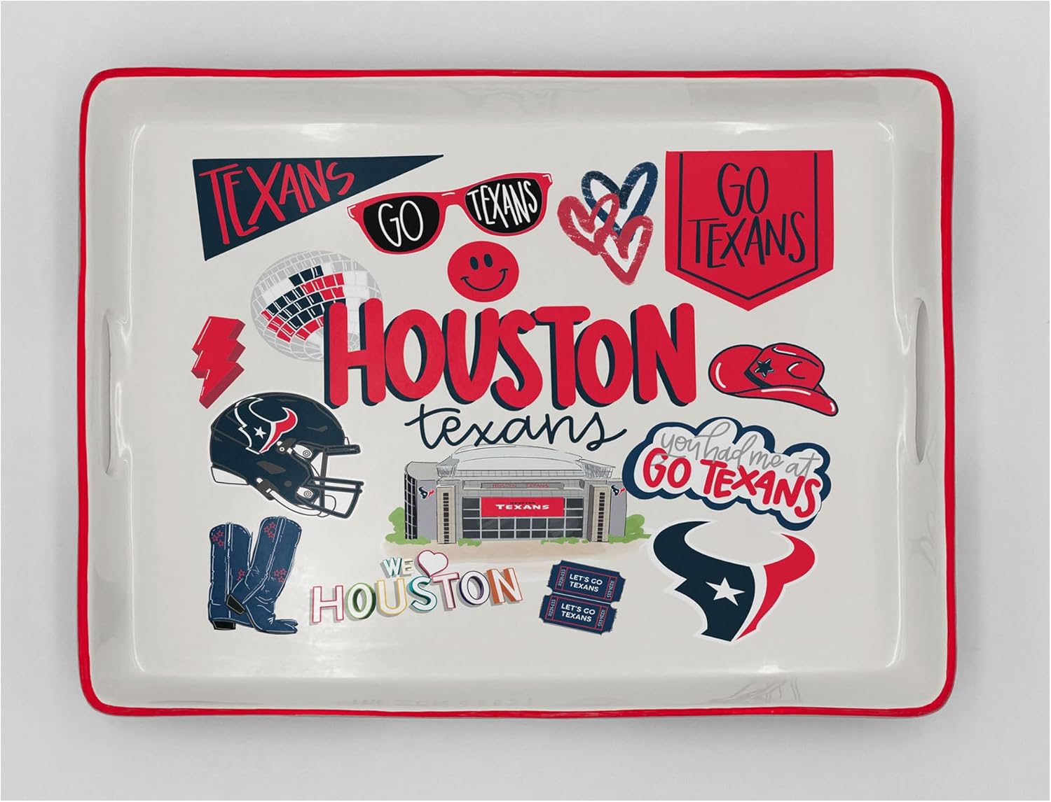 Detalle de Proformance Home NFL Loco Fan Large Serving Tray with Handles