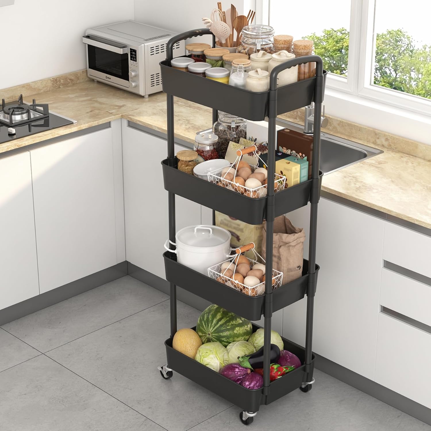 Thumbnail 6 de Sywhitta 4-Tier Plastic Utility Cart