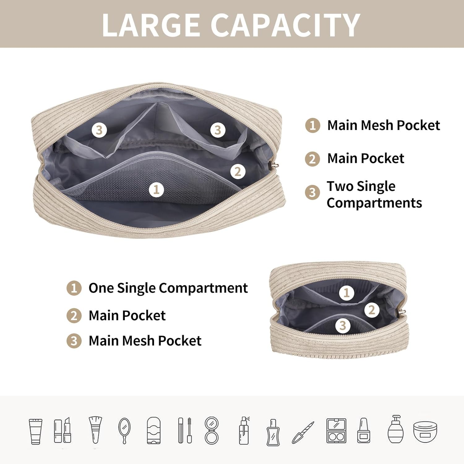 Thumbnail 2 de MAGEFY Small Makeup Bag 4.7x5.1 in