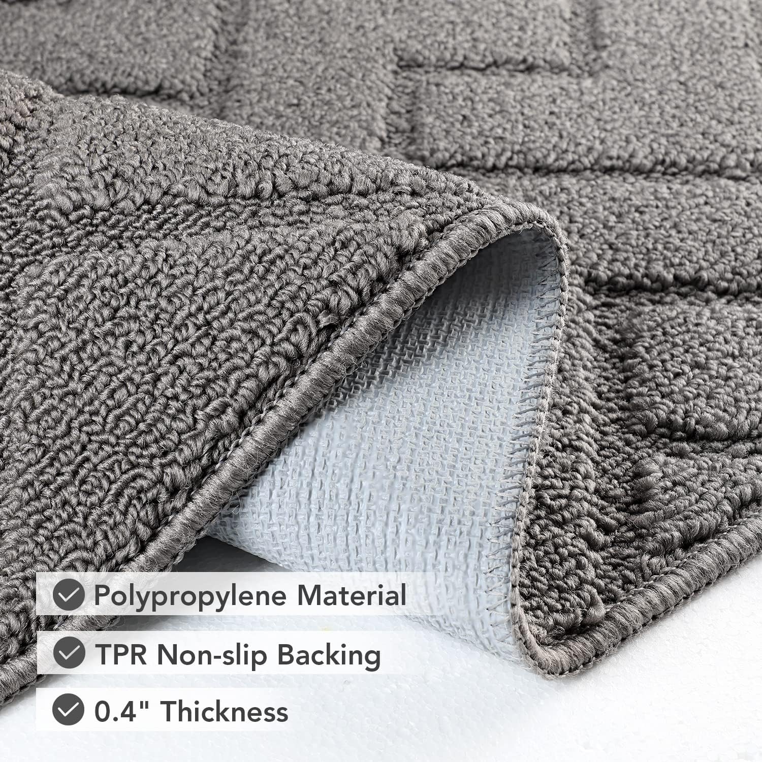 Thumbnail 3 de Biscpro BBGS-80120-Grey Indoor Door Mat, 80 x 120 cm, Washable, Non-Slip