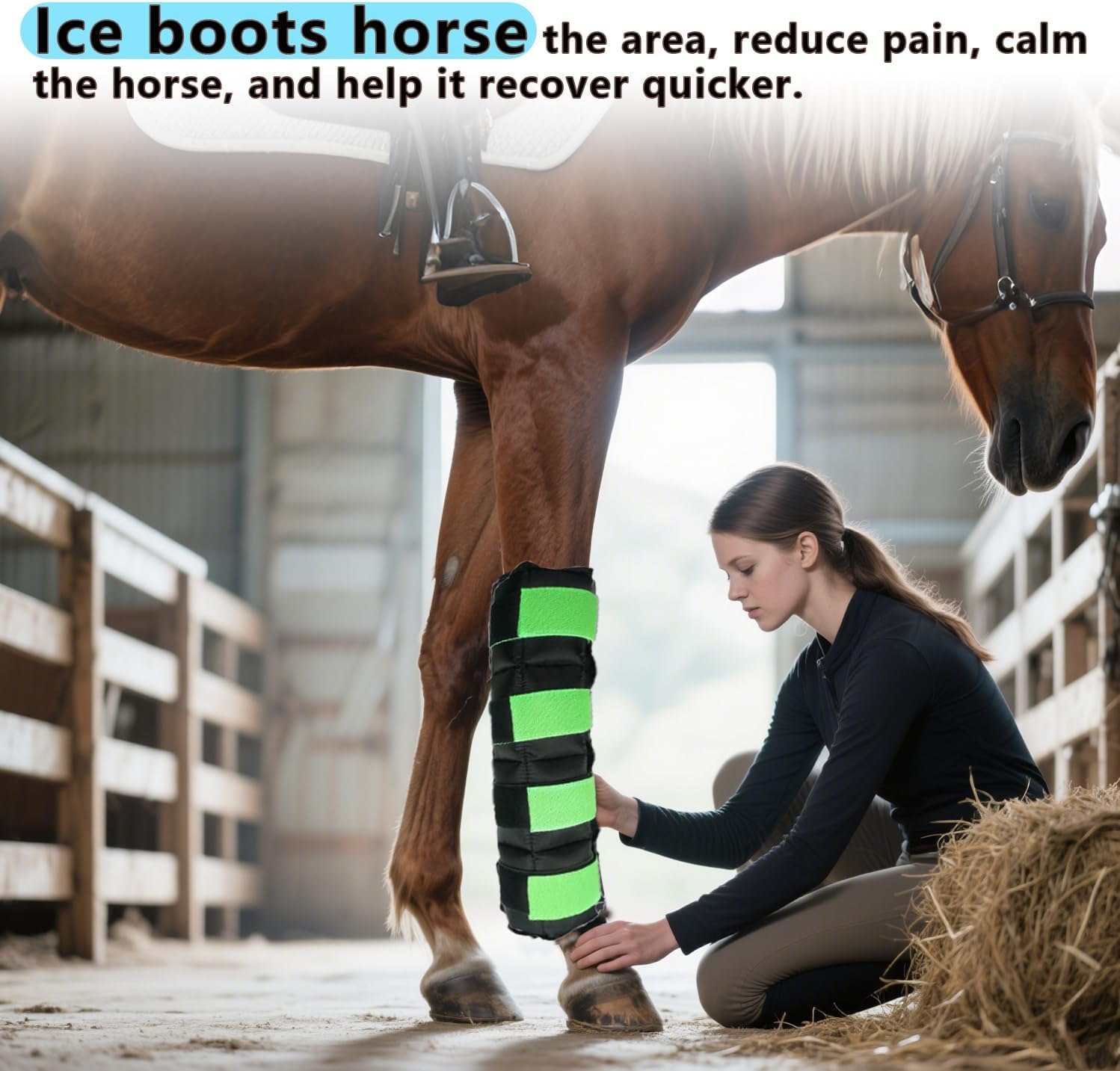Detalle de WORLD-BIO Horse Ice Boots 2-Pack Gel Wraps