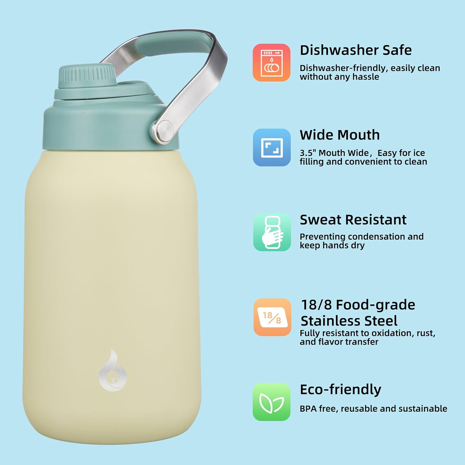 Detalle 2 de BJPKPK Insulated Water Bottle, 64 oz