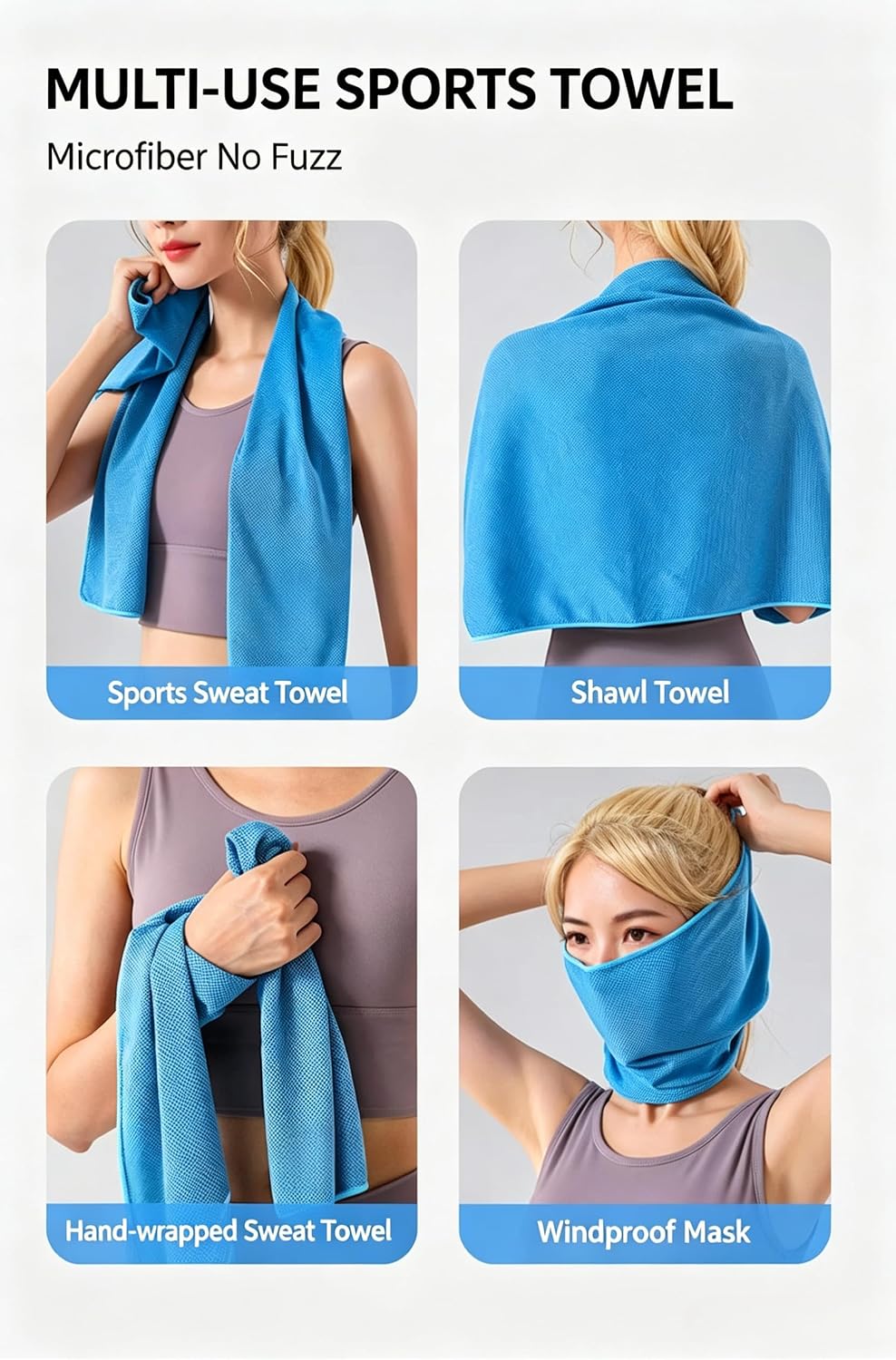 Thumbnail 1 de Generic Cooling Towel, 100% Polyester, 30 x 100 cm, Blue