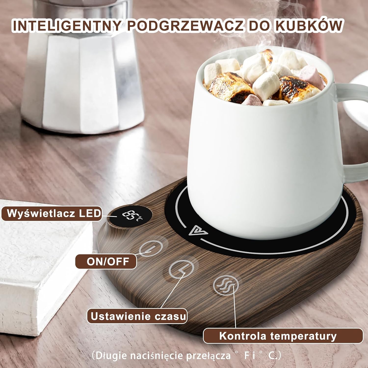 Detalle 2 de MXMZHXU Calentador de Tazas con 4 temperaturas y temporizador