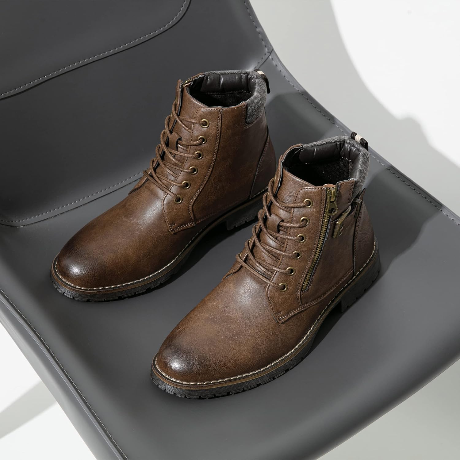 Thumbnail 6 de VOSTEY Men's Boots: Casual Motorcycle Combat Boots for Everyday Style
