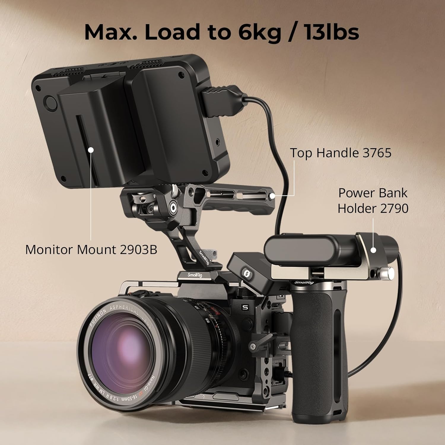 Thumbnail 6 de SMALLRIG Mini NATO Side Handle 4840 – verstellbarer Mini-NATO-Seitengriff mit 1/4“-20-Gewinde und Riemenloch