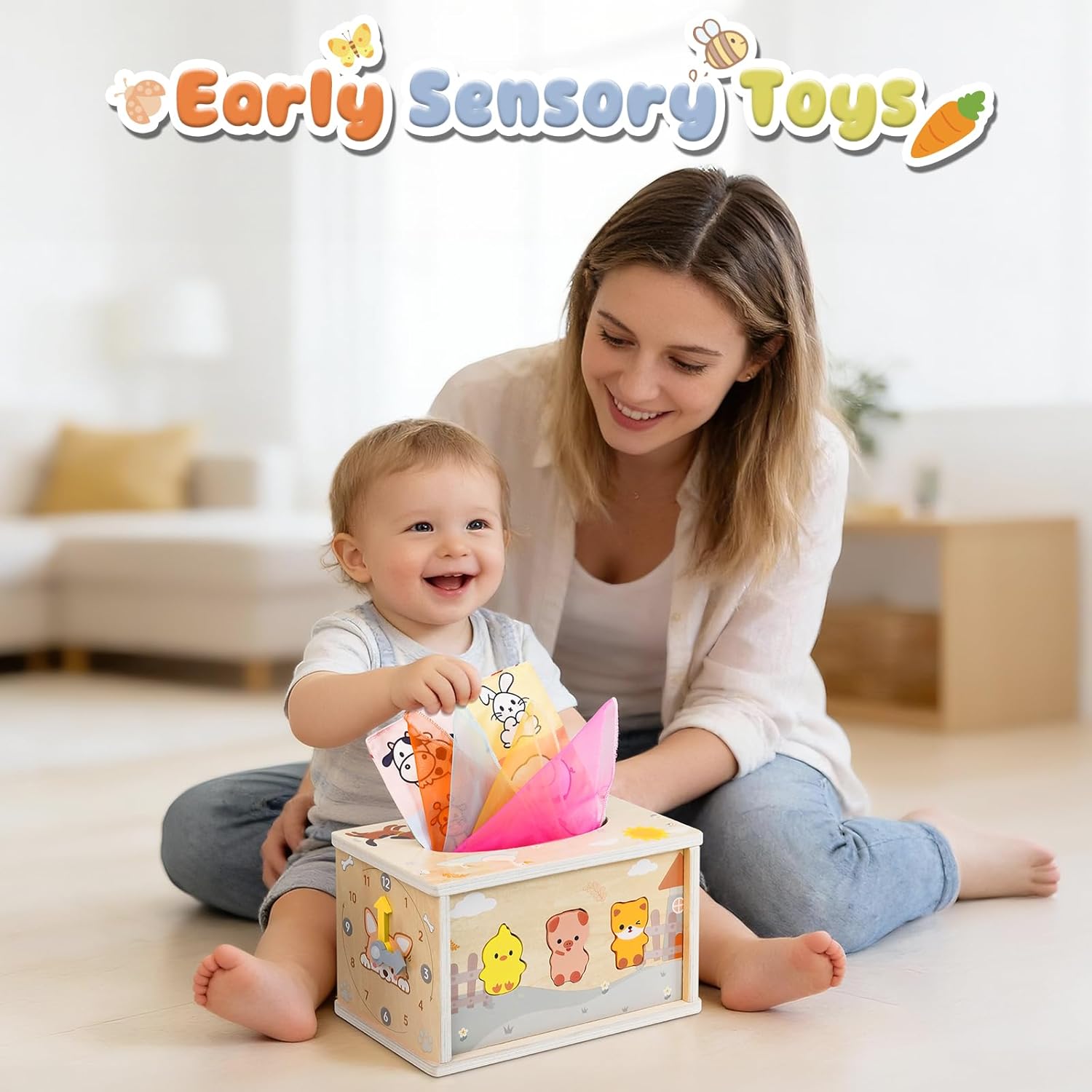 Thumbnail 3 de Joozmui Montessori Wooden Tissue Box Toy (6-in-1) for 1 Year Olds