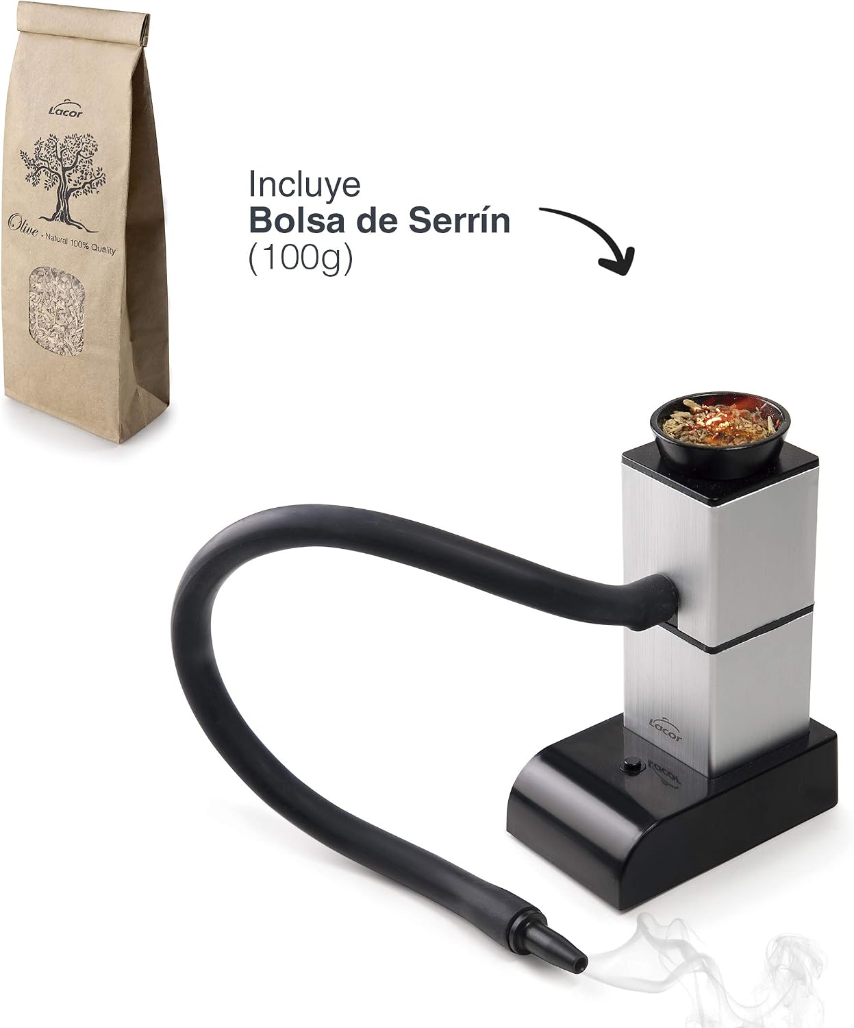 Detalle de Lacor 69221 Magic Food Smoker rookpistool van roestvrij staal
