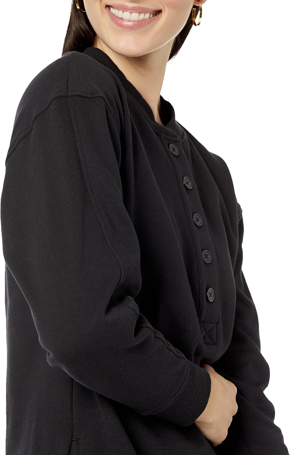 Thumbnail 3 de Amazon Essentials Damen Henley-Sweatshirtkleid aus Strick mit Fleece-Innenseite (auch in Übergrößen)