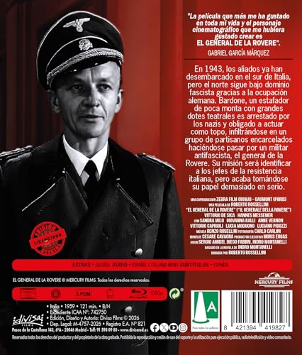 Detalle 2 de El General de la Rovere (Il generale Della Rovere) (1959) — Blu-ray por Divisa Films