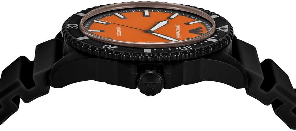 Thumbnail 4 de Emporio Armani Uhr Herrenuhr Quarz Dreizeiger Datum, 42 mm Gehäuse, Silikonband
