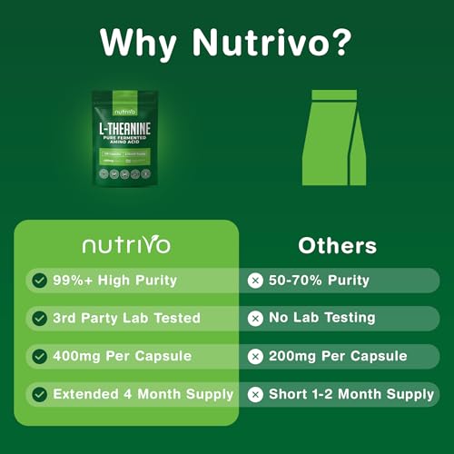 Thumbnail 8 de Nutrivo L Theanine 400mg | 120 Vegan Capsules – UK Made 4-Month Supply