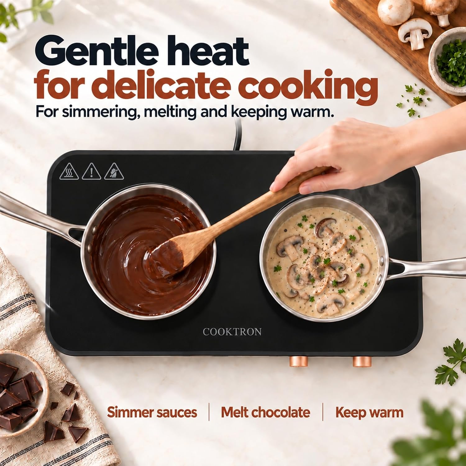 Detalle de COOKTRON Portable Induction Cooktop 1800W
