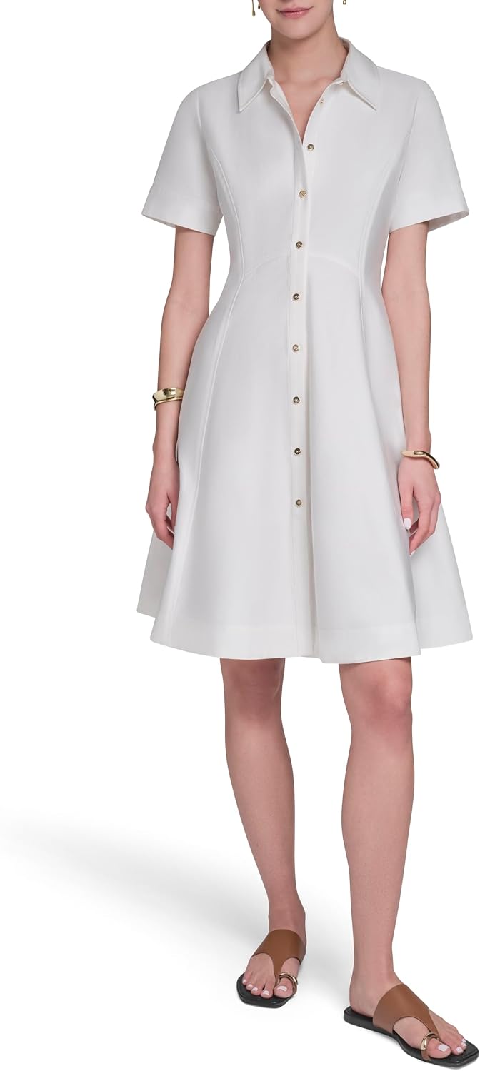 Detalle de Halston Shirt Dress, Cotton Sateen