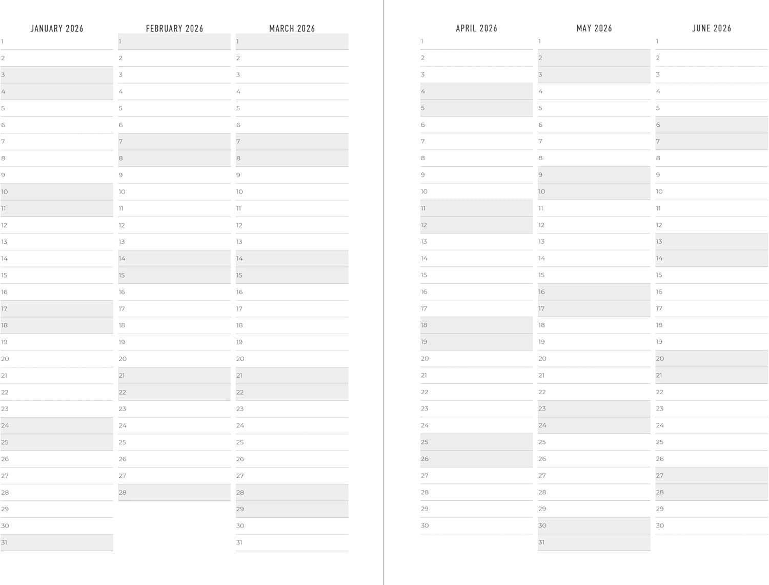 Thumbnail 2 de Letts Taschenkalender-Block A5 „Woche auf 2 Seiten“ Multilingual Pink 2026