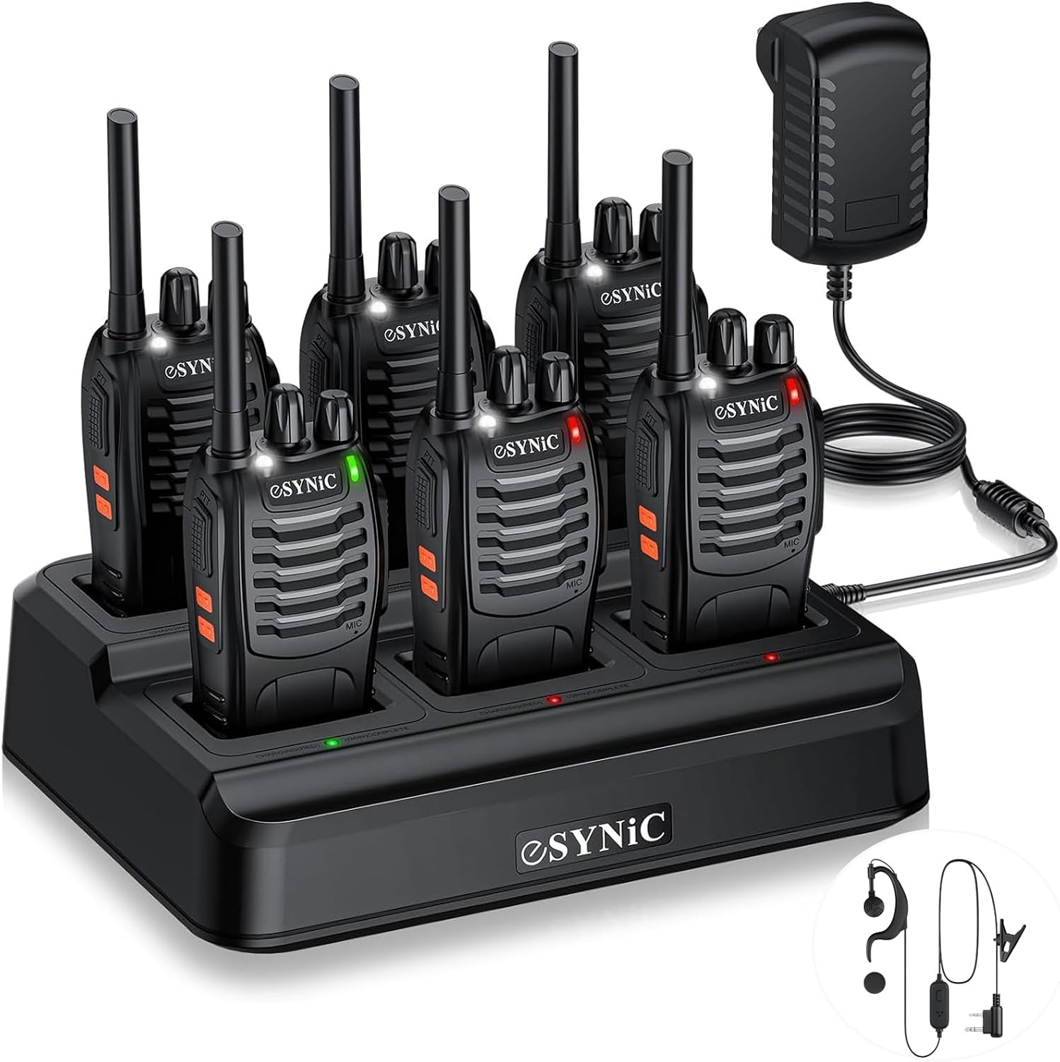 Detalle de eSynic Walkie Talkies-X 6-Pack PMR446 Radios with 16 Channels and VOX