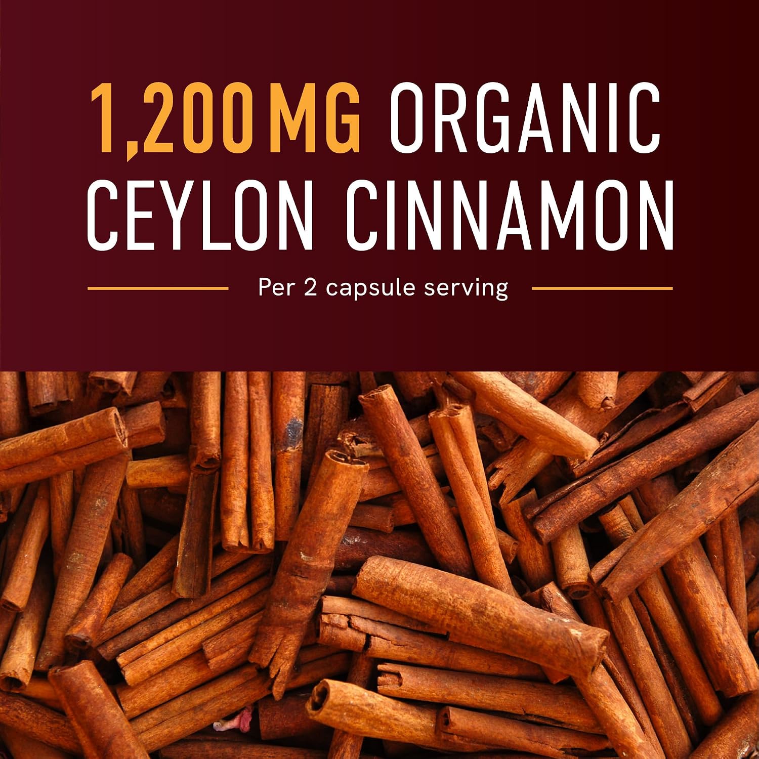 Thumbnail 2 de SMNutrition Organic Ceylon Cinnamon Capsules, 1,200 mg per Serving, 150 Count