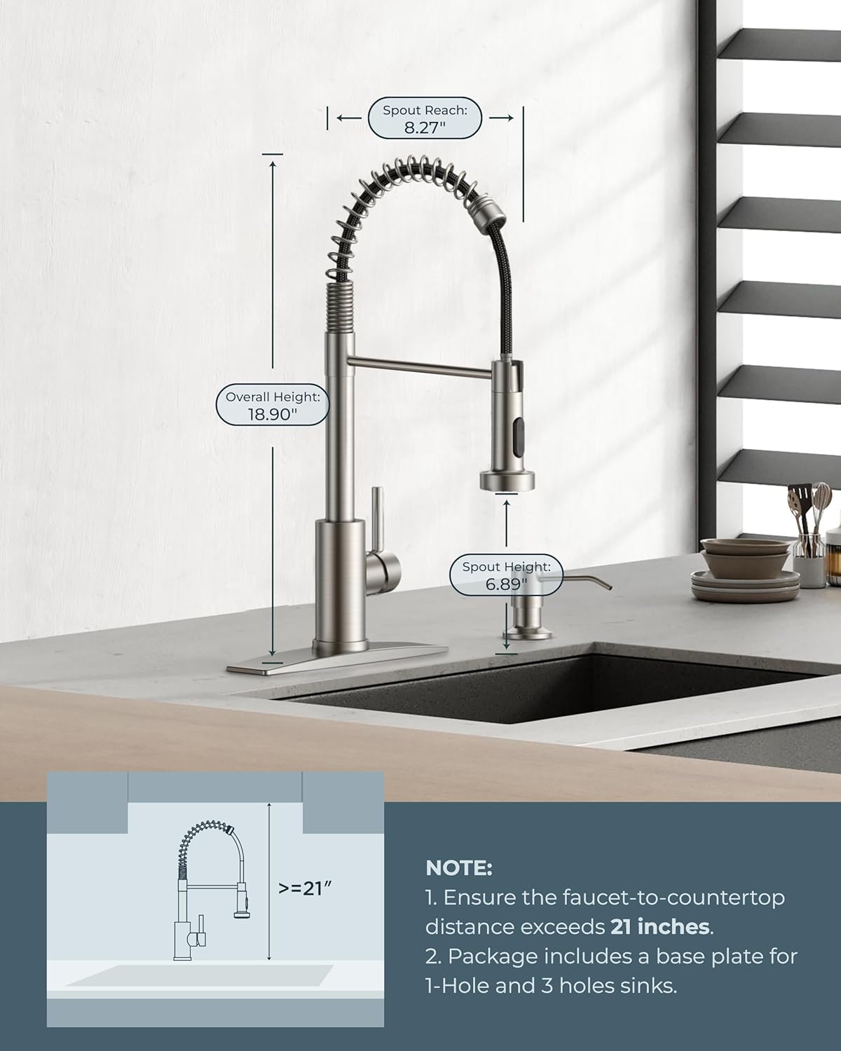 Detalle 2 de FORIOUS Kitchen Faucet 18.9 in ๐ฐ