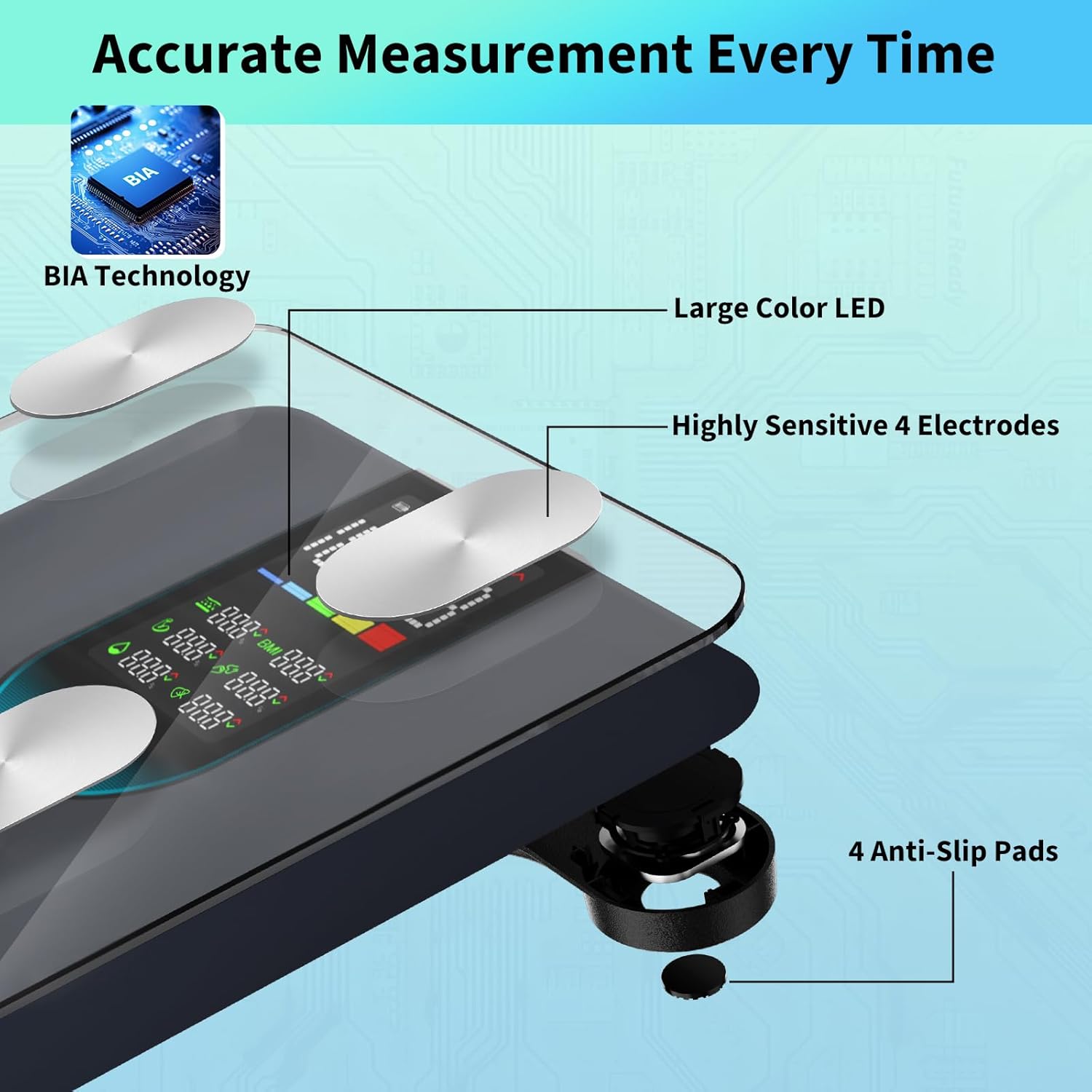 Thumbnail 6 de arboleaf Smart Body Fat Scales with Bluetooth and 14 body composition metrics (400lb/180kg)