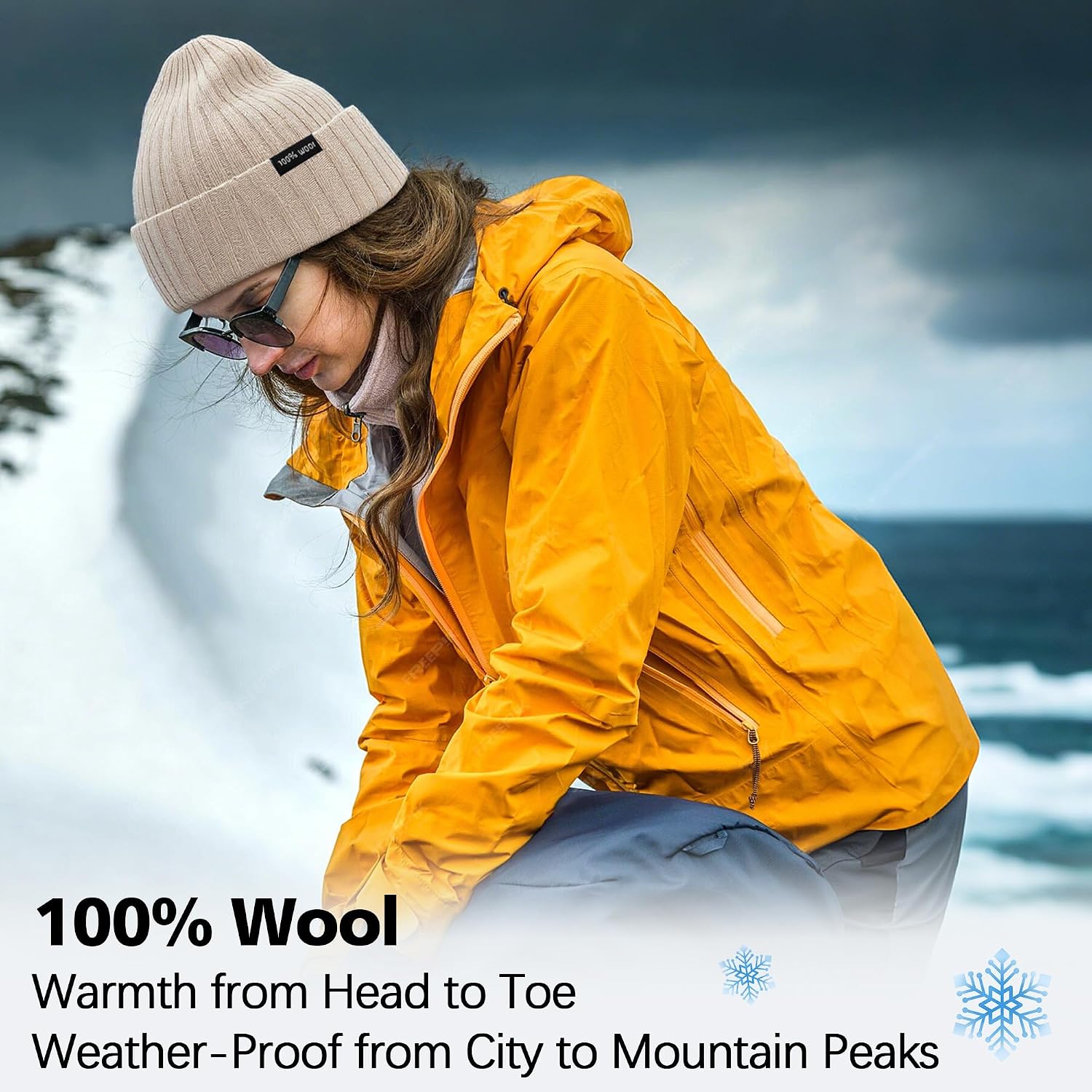 Thumbnail 5 de Ababalaya 100% Wool Beanie — Warm Winter Hat 🧣