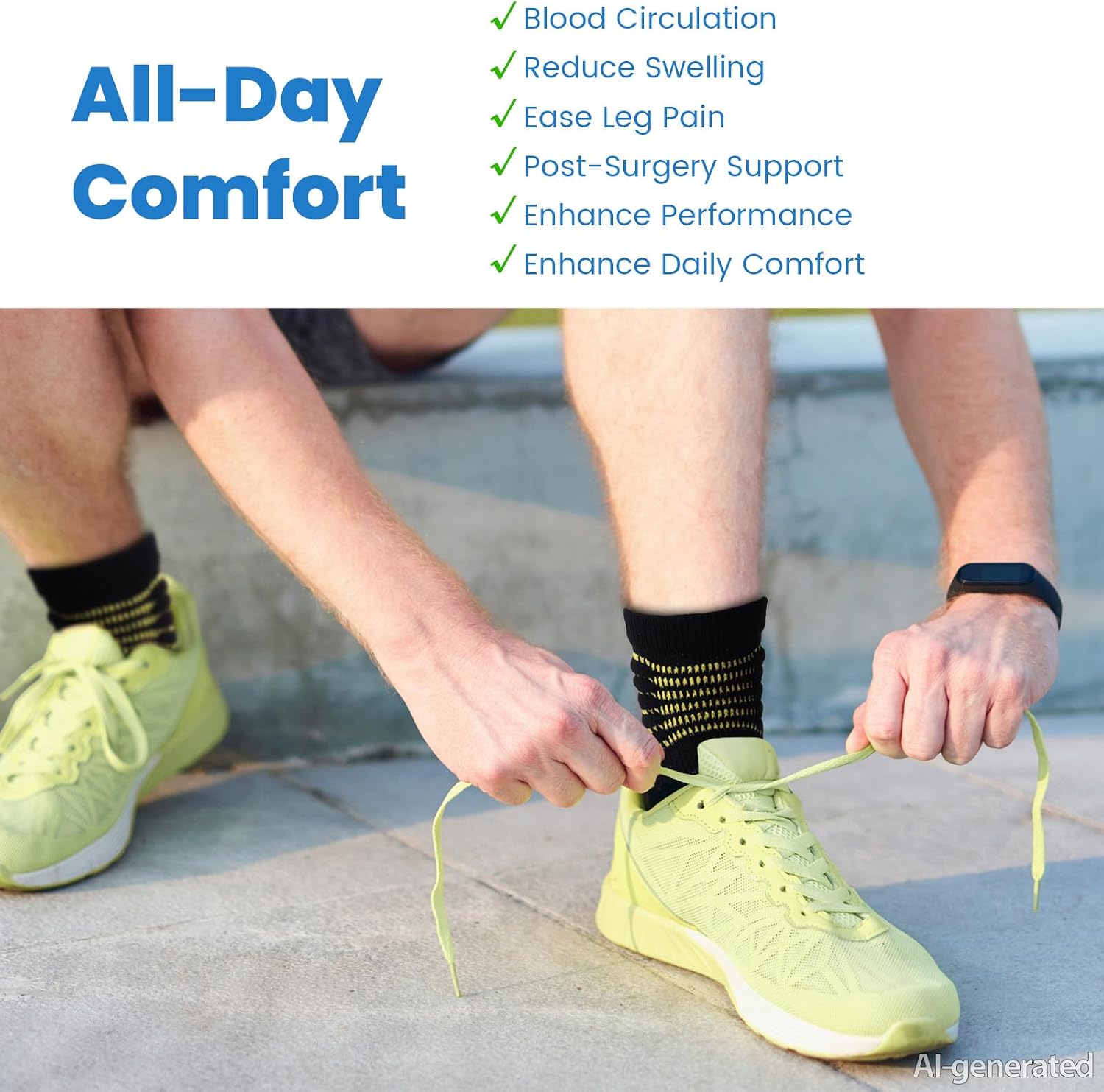 Detalle de IRAMY IRCS001-CA Ankle Compression Socks, Cushioned for Running