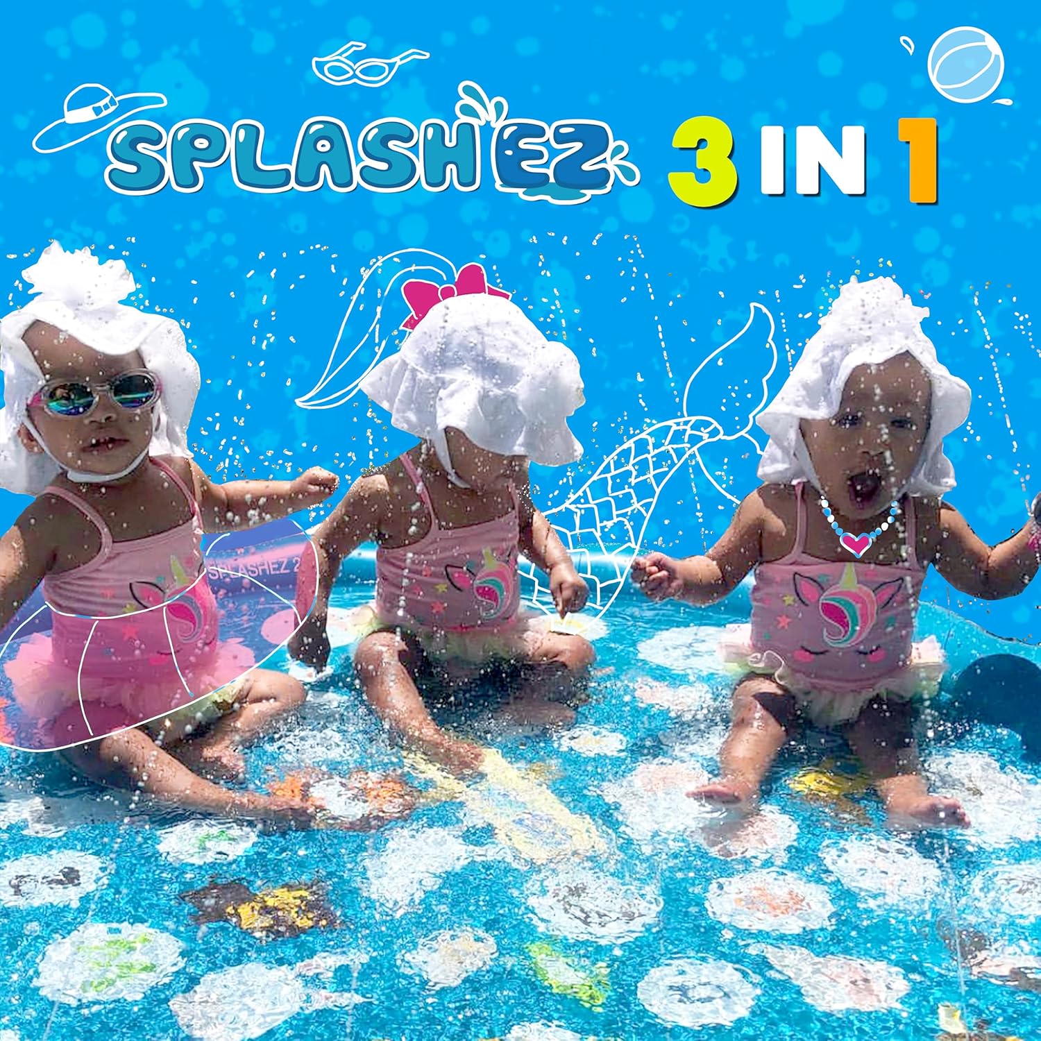 Thumbnail 4 de SplashEZ 3-in-1 Splash Pad Water Play Mat (Inflatable Kids Pool & Sprinklers) — 60 in