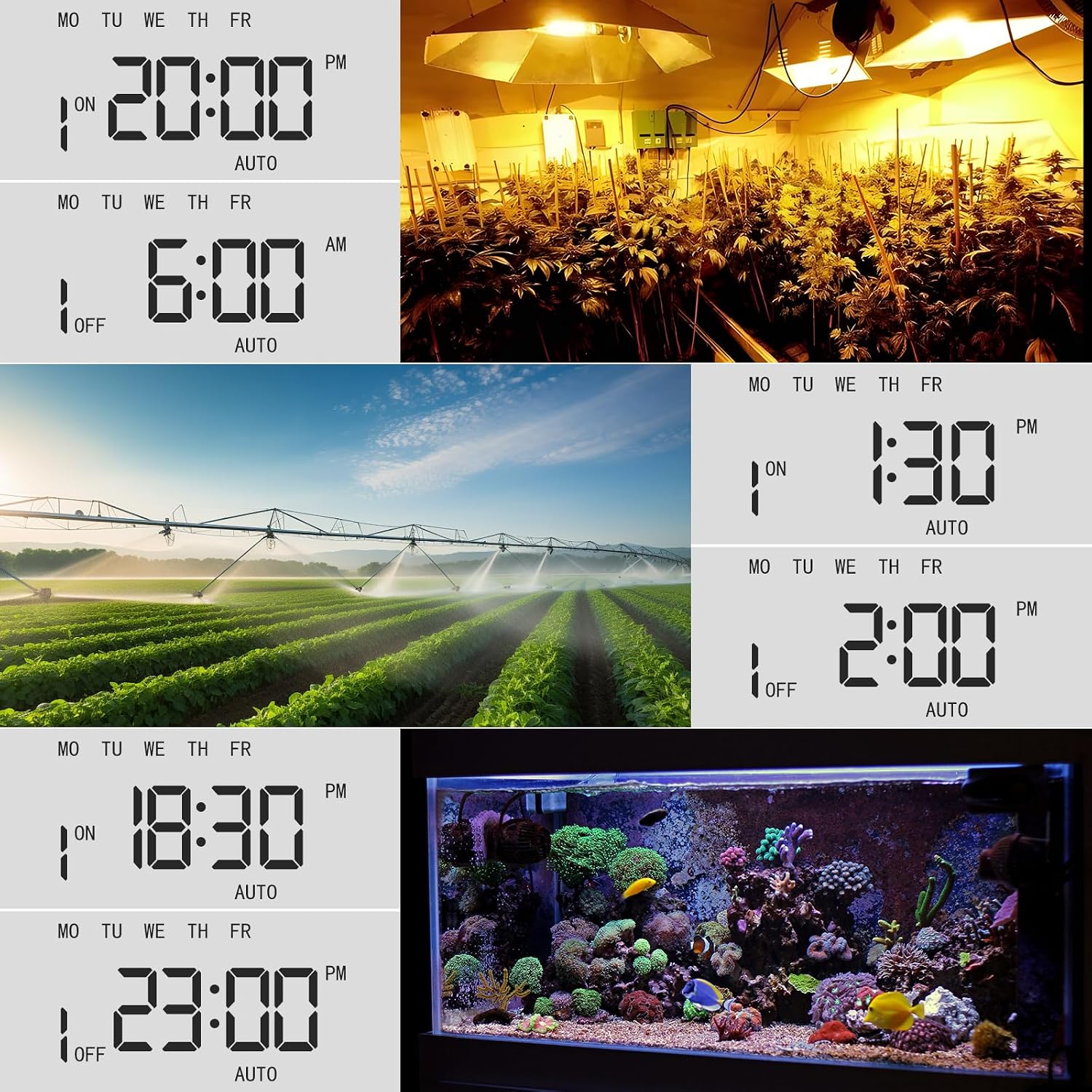 Detalle 2 de Wothfav digitale tijdschakelaar voor stopcontact met 10 programma’s en lcd-display