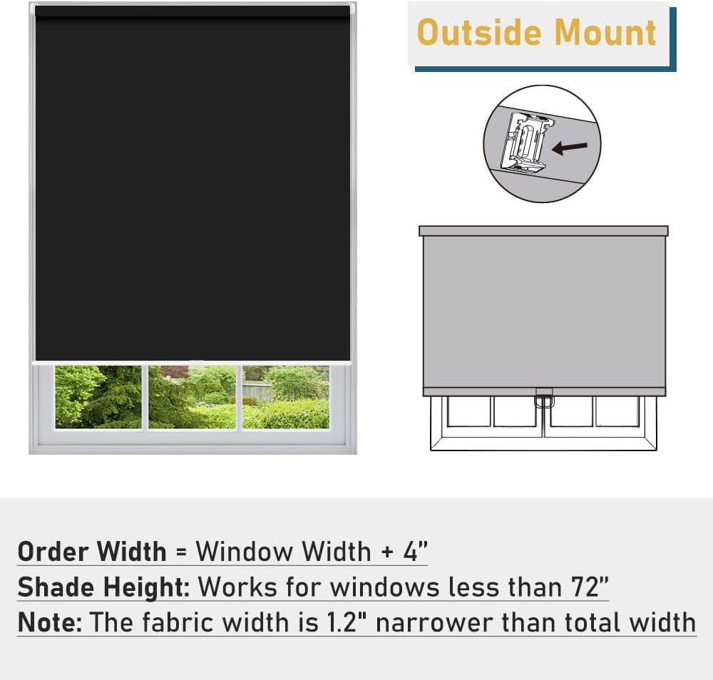 Thumbnail 6 de KCO Cordless Blackout Roller Blind, 40" x 72", Black Polyester
