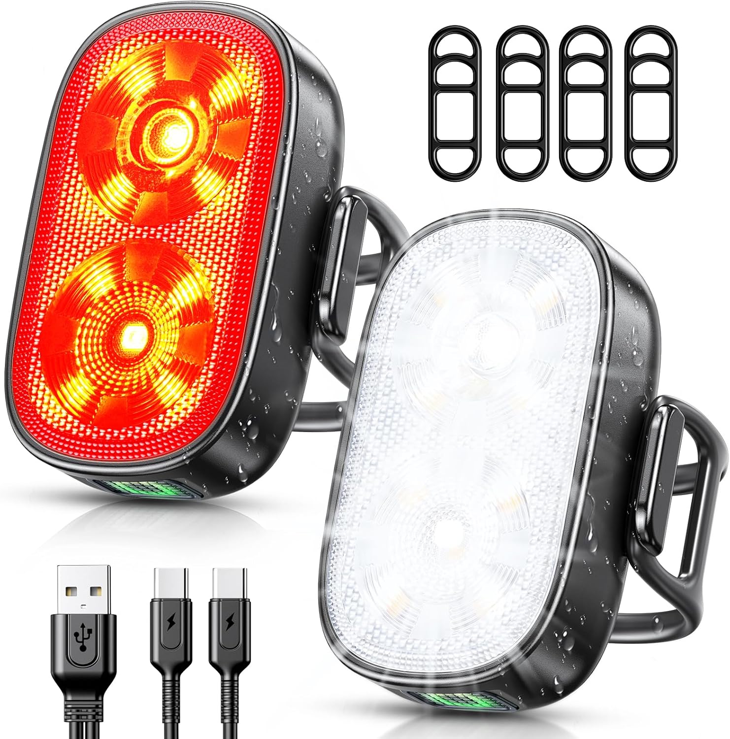 ISEYOU 30mm Slim Bike Lights Front and Back