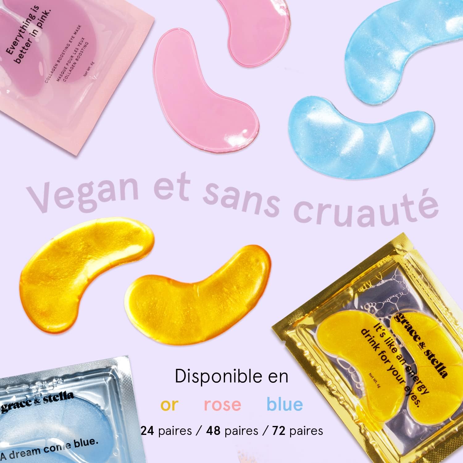 Thumbnail 4 de grace & stella Patch Yeux Anti Cernes à la Caféine (niacinamide & acide hyaluronique) – 24 paires, blanc