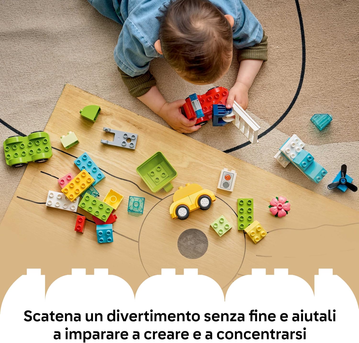Detalle de LEGO DUPLO Veicoli Creativi 10474 – Gioco Didattico per Motricità Fine e Scoperta dei Veicoli per Bambini dai 12 mesi