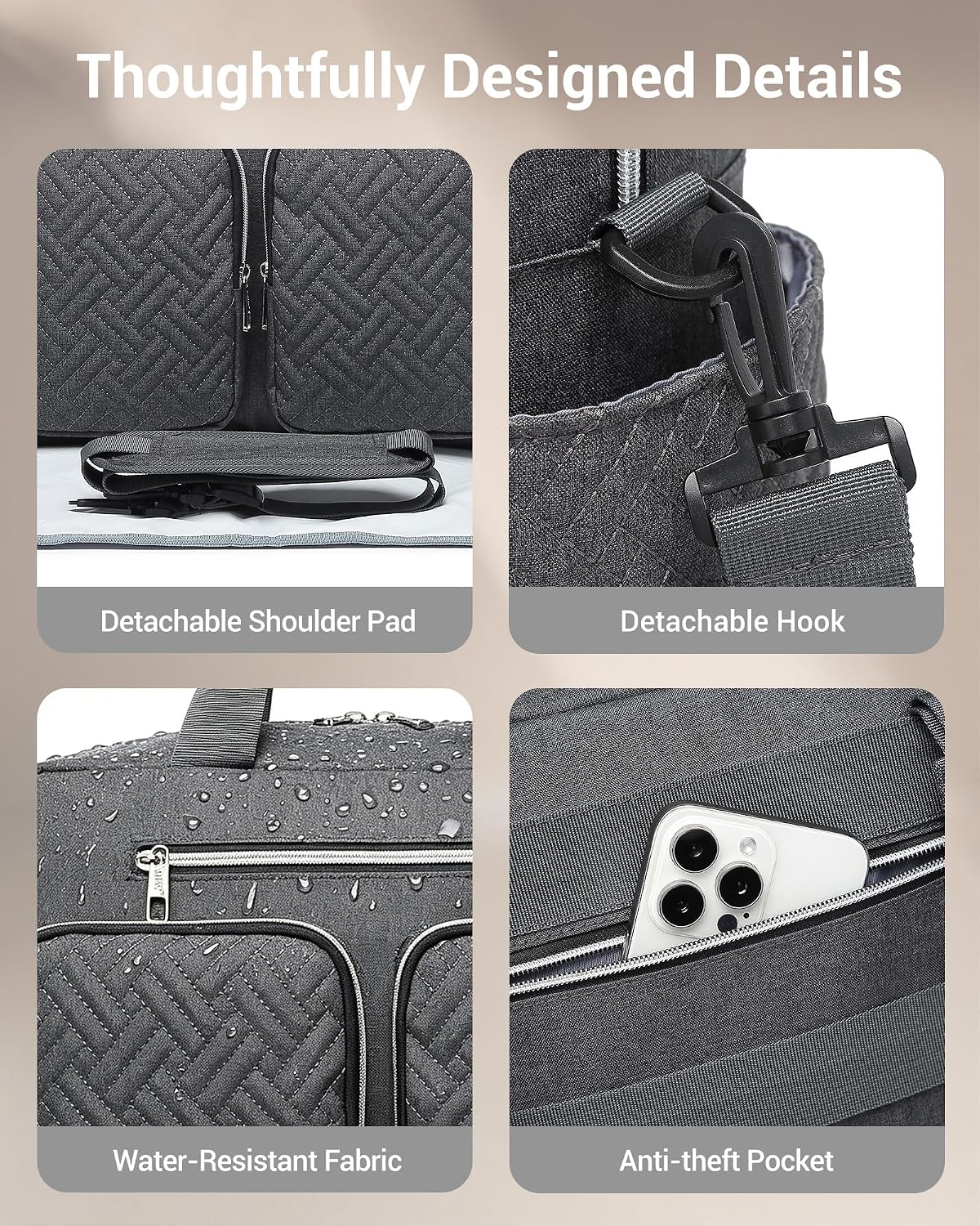 Thumbnail 6 de Kono Baby Changing Bag: Multifunction Nappy Bag with Portable Changing Mat