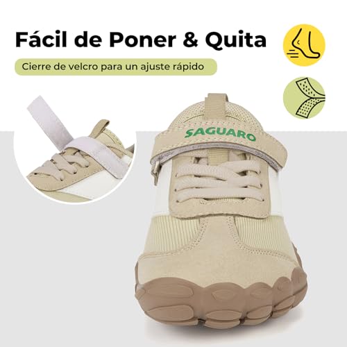 Thumbnail 2 de SAGUARO Zapatillas Barefoot Niños Niña Calzado Descalzos Suaves Ligeras Sneakers Minimalista Transpirables y Antideslizantes, Caqui, 29 EU