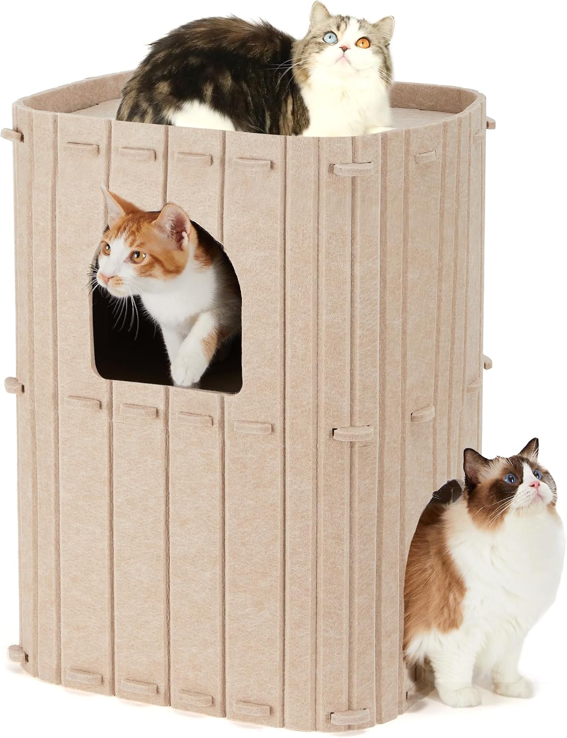 Detalle de FUKUMARU 2‑Storey Cat House 45×36.5×60cm 🐱