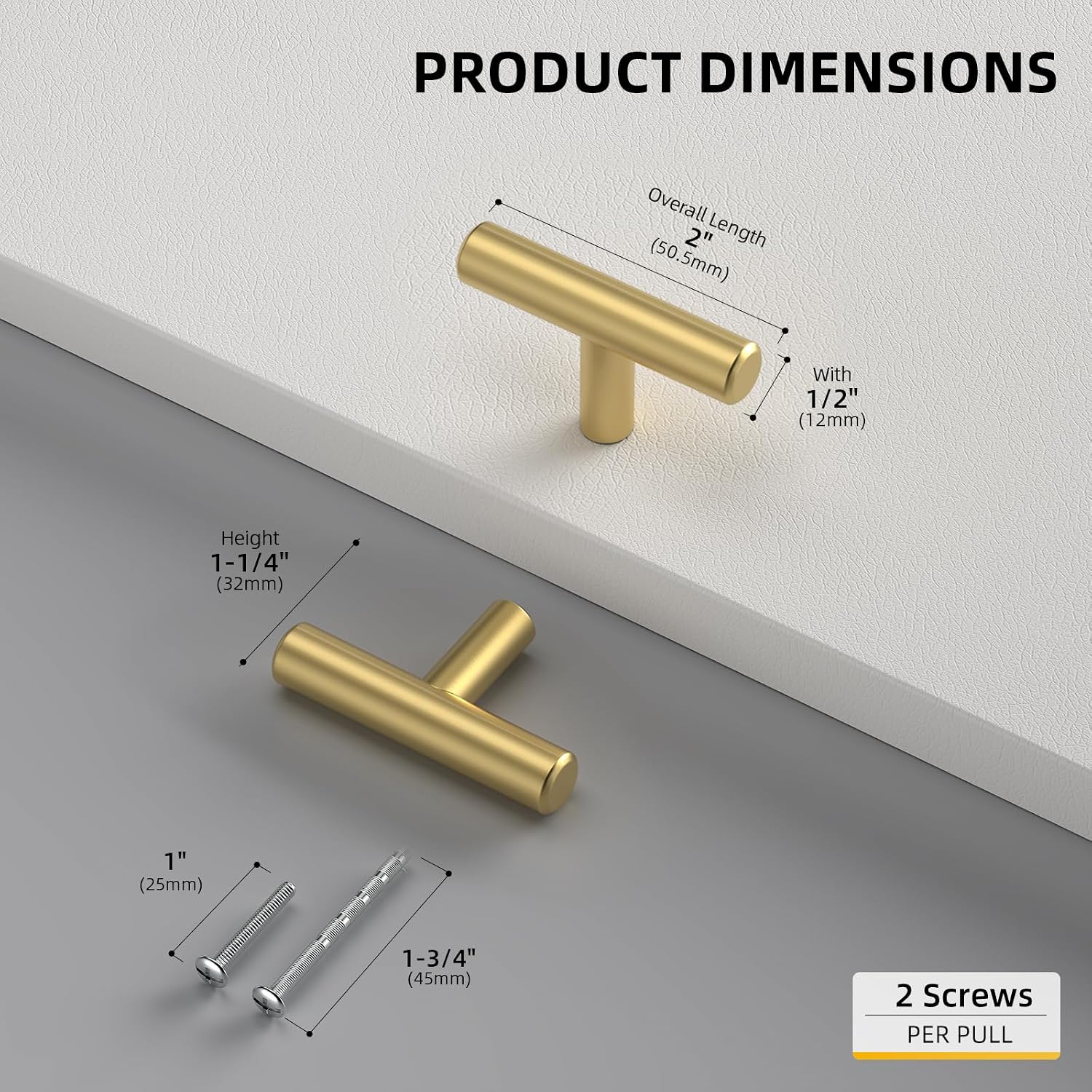 Detalle de Goldenwarm LS201GD01-10Pack Cabinet Knobs, Brushed Brass, 10-Pack
